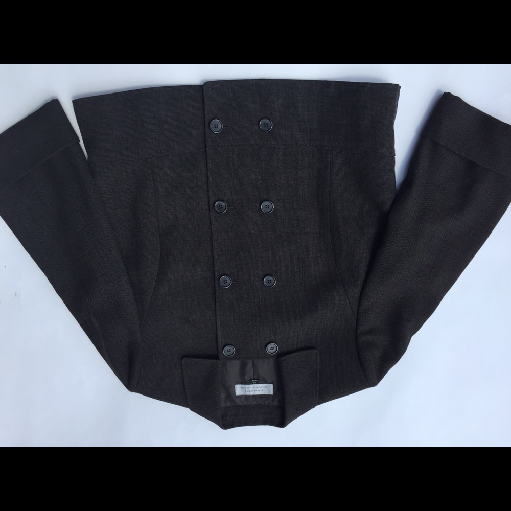 Double Breasted Black Brown Checkered Jacket